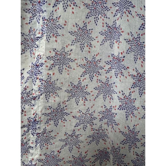 ROBERTA ROLLER RABBIT Sheer Star Print V-Neck Peasant Blouse, Sz L - Picture 5 of 9